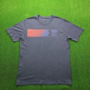 Under‎ Armour Tshirt Mens XL Blue Short Sleeve HeatGear Summer Beach Casual